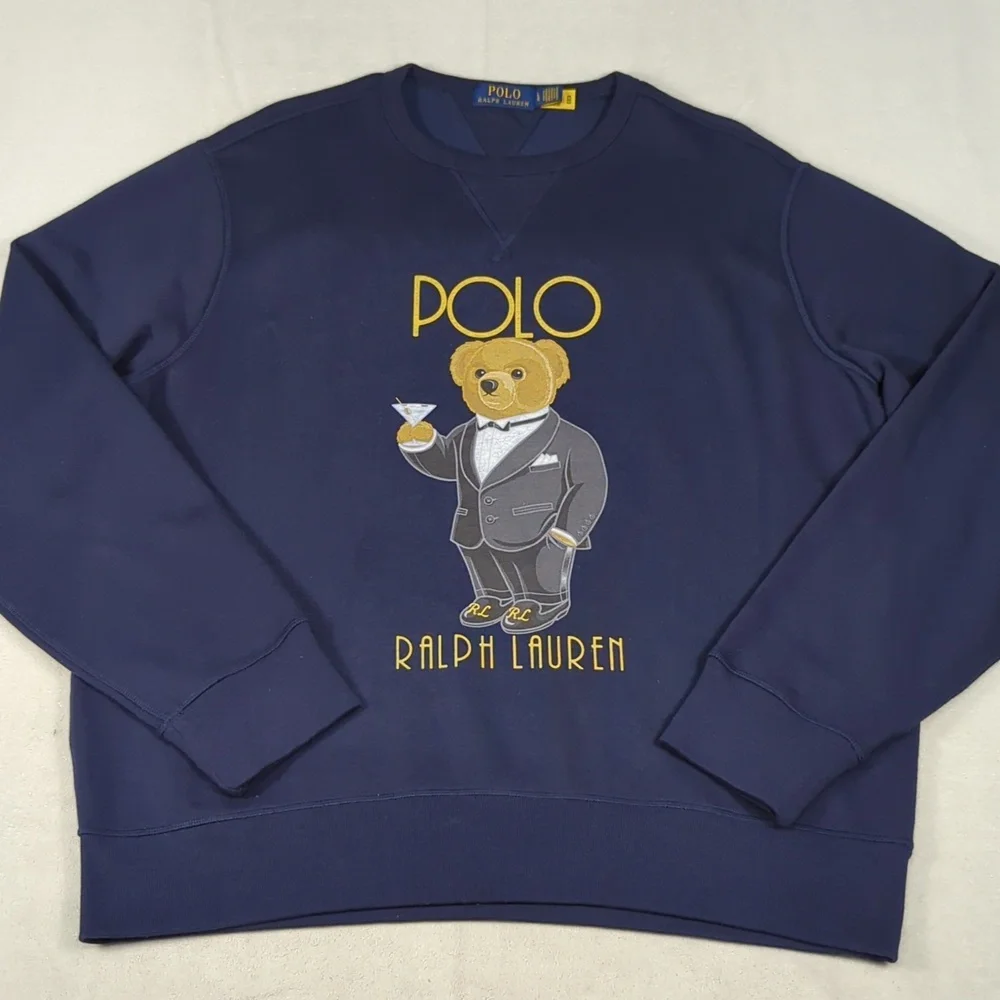 Polo Ralph Lauren Polo Bear Crew Neck‎ Navy Blue Sweatshirt Mens Size Large